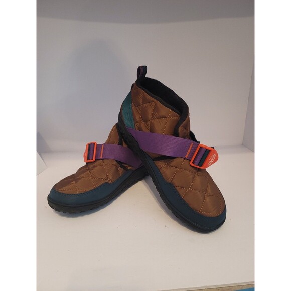 Chacos Men’s Ramble Puff Bootie/shoe Size 10.5 Brown With Purple/green Adj Strps main image 4